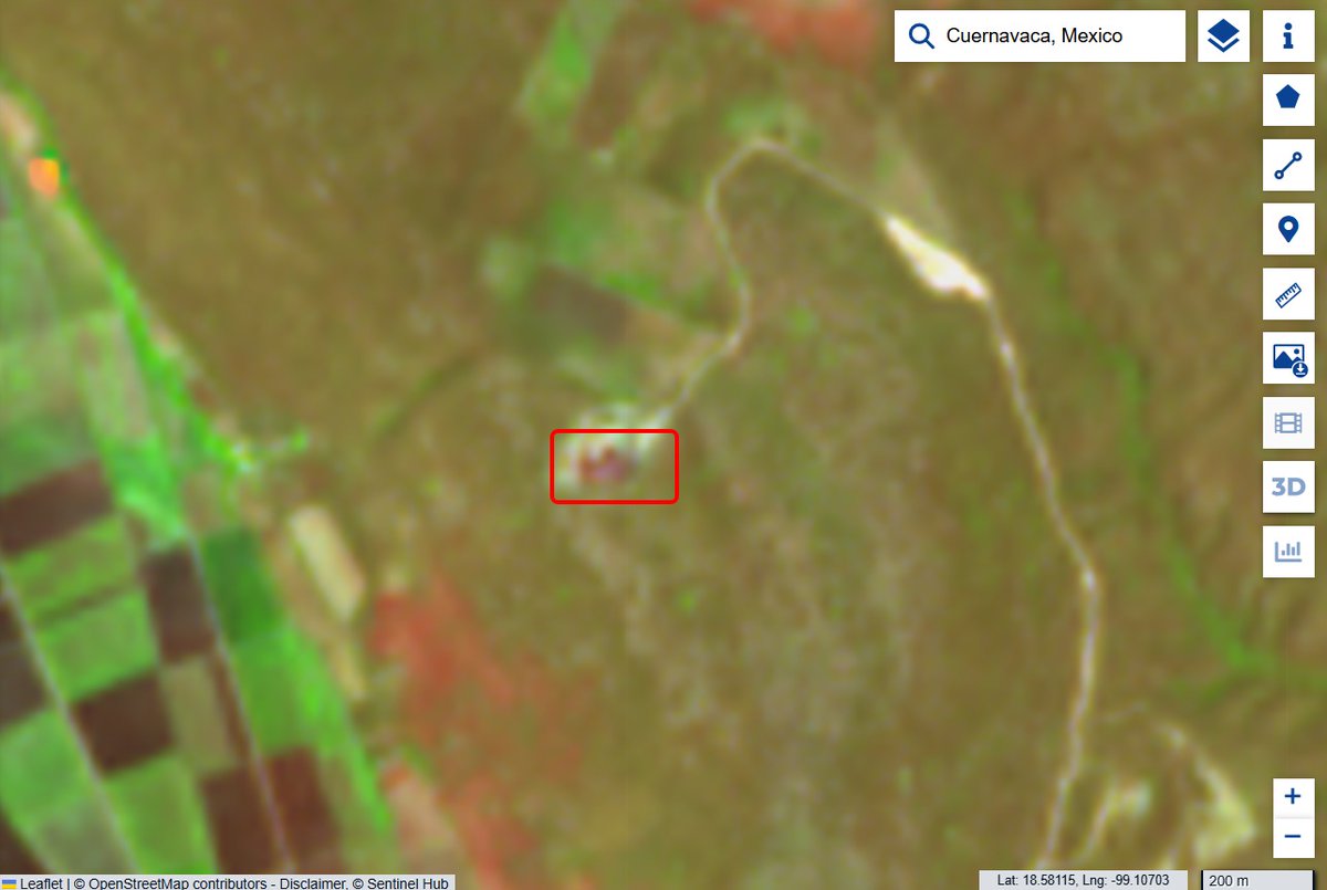 fer99x2000's tweet photo. Incendio del sitio de disposición final de residuos sólidos, Las Carpas, Tlaquiltenango, Morelos entre el 6 y el 9 de abril. Fuente: imagen 📸de satélite 🛰️@CopernicusEU Sentinel 2A del viernes 10 de abril https://t.co/IJ3bEUtkZi