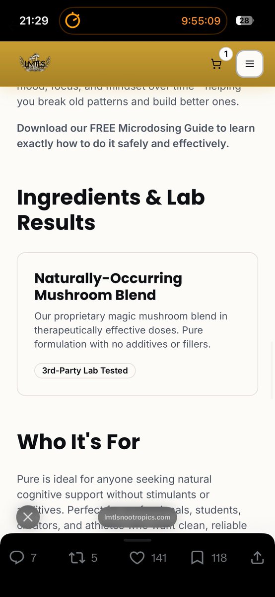 clementchvs's tweet photo. @BasedBiohacker A nice, clear and understandable ingredient list and lab result👏 https://t.co/mhDo8RoWU9