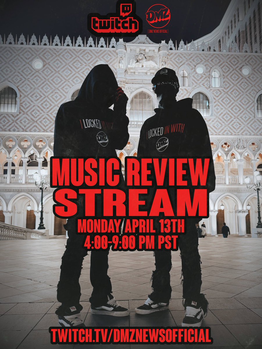 dmznewsofficial's tweet photo. PRODUCERS we are once again calling ALL of you TOMORROW NIGHT‼️🫵🏻🔒

DMZ NEWS OFFICIAL will be LOCKING IN for another FIVE HOUR music review stream and DESPERATELY want to hear your music‼️🫵🏻🔒

4:00-9:00 PM PST we will see you soon‼️🫵🏻🔒 https://t.co/6nl4MPqavg