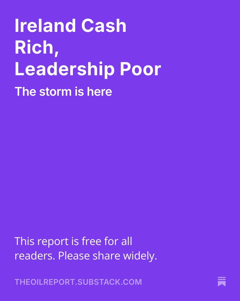 timdug's tweet image. The oil report. Ireland cash rich, leadership poor. 
This article has a look at the Irish fuel protests, government advice and response. Ireland is failing on a fiscal and political management perspective. 
#OOTT #ireland  #irishfuelprotest #fuelprotest #costofliving