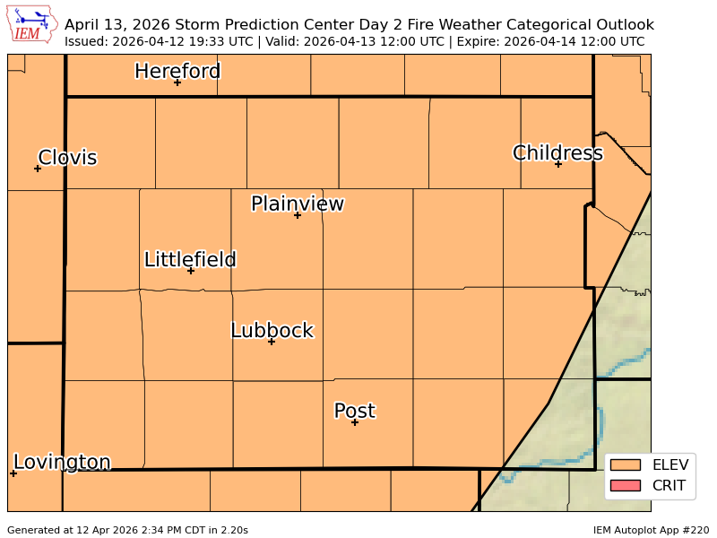 #SPC issues Day 2 Elevated Fire Weather Risk at Apr 12, 19:33z for LUB spc.noaa.gov/products/fire_…