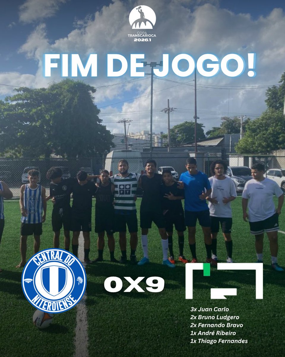 TranscariocaRJ's tweet photo. TARDE DE COPA!

Em amistoso oficial da Copa Transcarioca, o Noite de Copa goleia a Central do Niteroiense por 9x0 na estreia das equipes.

Os gols da equipe do Noite de Copa foram marcados por Juan Carlo (3), Bruno Ludgero (2), Fernando Bravo (2), André Ribeiro (1) e Thiago Fernandes (1).
