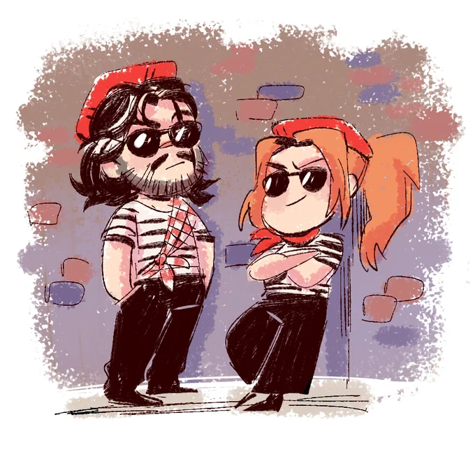 i drew these little drawings to put on my merch parcels, they were cute enough to post here so i even added some color #expedition33