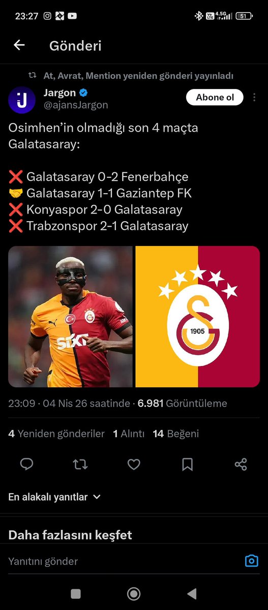 mehmetTOPALOGLU's tweet photo. @cco1905 Yorumlarınızı sever  çoğuna katılır her maç öncesi ne demiş diye yorumlarınızı takip ederim.Okan hocaya toz kondurmuyorsunuz.Ama takımı osimhene endeksli hale getiren hoca. Böyle bir tablonun açıklaması yok.Hocanın b planı yok. Bu futbolun sorumlusu, icardiyi bu hale getiren kim. https://t.co/aIpI1S59ac
