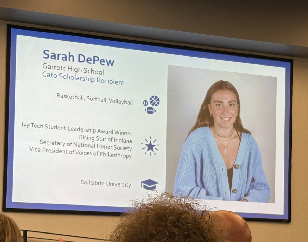GHSRailroaders's tweet photo. Congratulations to Sarah DePew, awarded the Cato Memorial Scholarship from the IHSAA Foundation at today’s Impact Awards, which were held at the Colts’ Gridiron Club in Indianapolis. https://t.co/DFwdssn6IH