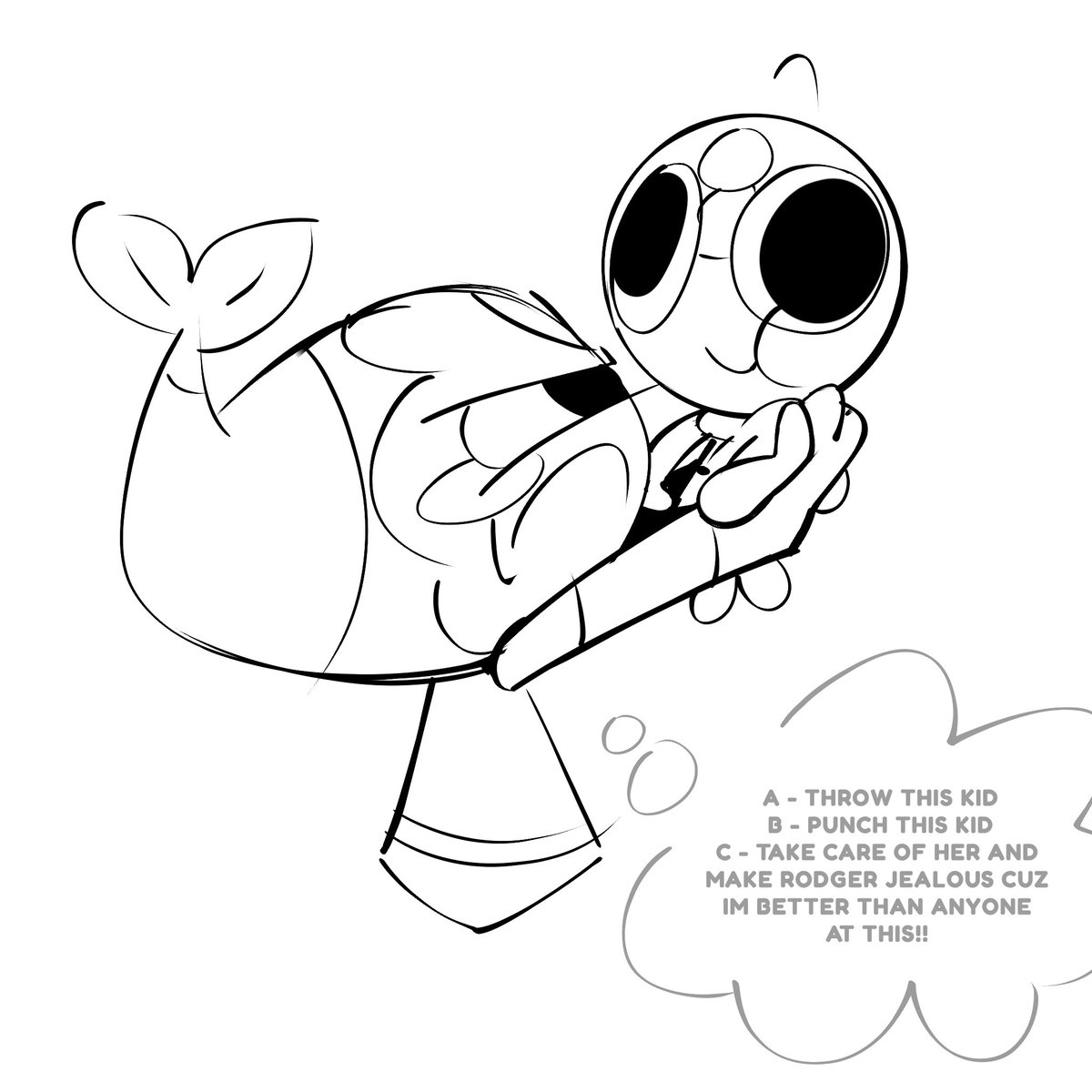 plupcloudy's tweet image. Shrimpo taking care of Toodles YEAYYY  #dandysworld #shrimpo #doodles #fanart