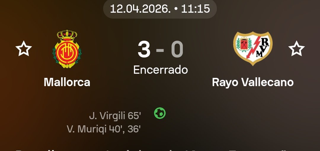 Será que tem torcedor do Rayo dizendo que o Mallorca só dá a vida contra ele? Fica o questionamento