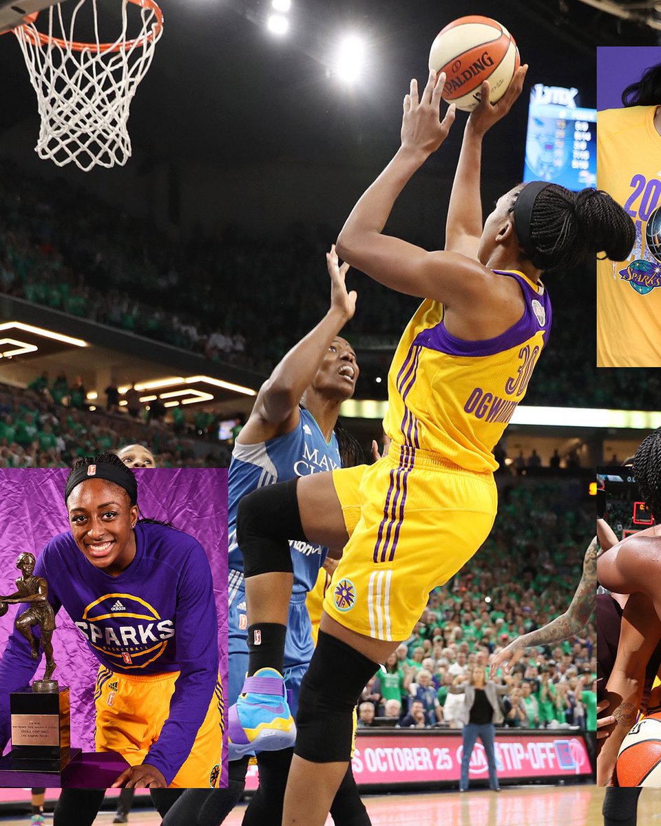 LASparks's tweet image. You’ll always find your way back home. 💜💛 

@nnekaogwumike x @WNBA