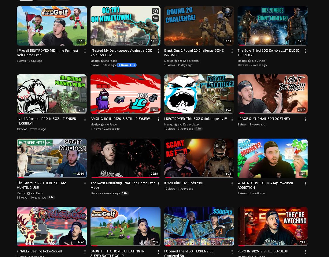 Medigo2012's tweet image. My videos just don't seem to even get pushed is there anything I can do? @TeamYouTube #smallyoutuber #youtuber #youtube also if you're seeing this gimme a chance you won't regret it been making video for a long time