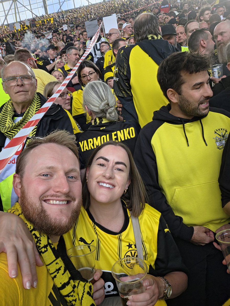 Adam_Seeley's tweet photo. The 4 Dortmund games I've attended this season have all ended in defeat. Impressive considering BVB have only lost 3 times in the league this season 😂 strange experience second half, no active fan support from either side due to a medical emergency. Hopefully they're okay https://t.co/UHXkJ5VhTB