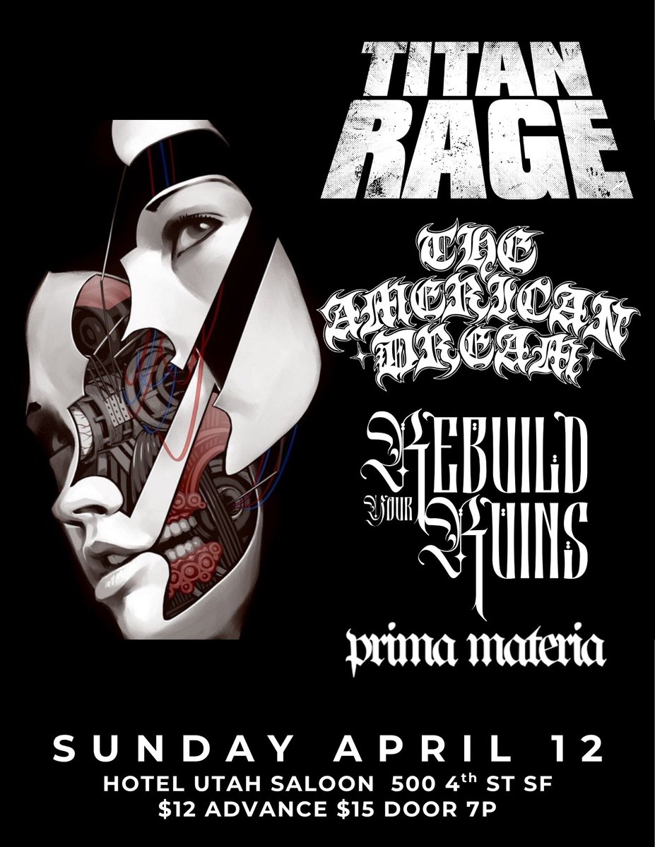 TONIGHT IN SF AT HOTEL UTAH! Come rage with us!