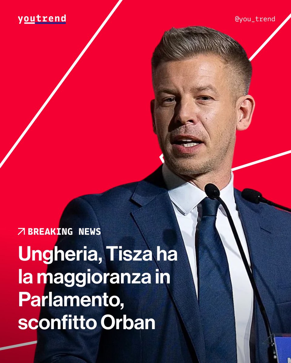 🔴 #BREAKING: Il partito di Péter Magyar ha vinto le elezioni in Ungheria, e avrà la maggioranza in Parlamento. Orban sconfitto dopo 16 anni di governo.