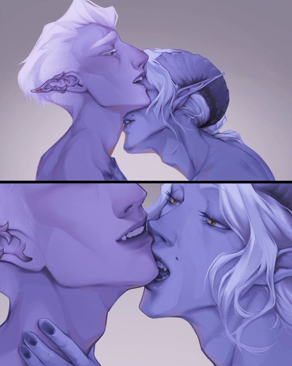 I think we are alone now 👀 
{Canon x OC - Essek x Reed}
#Essekthelyss #Criticalrole #fanart