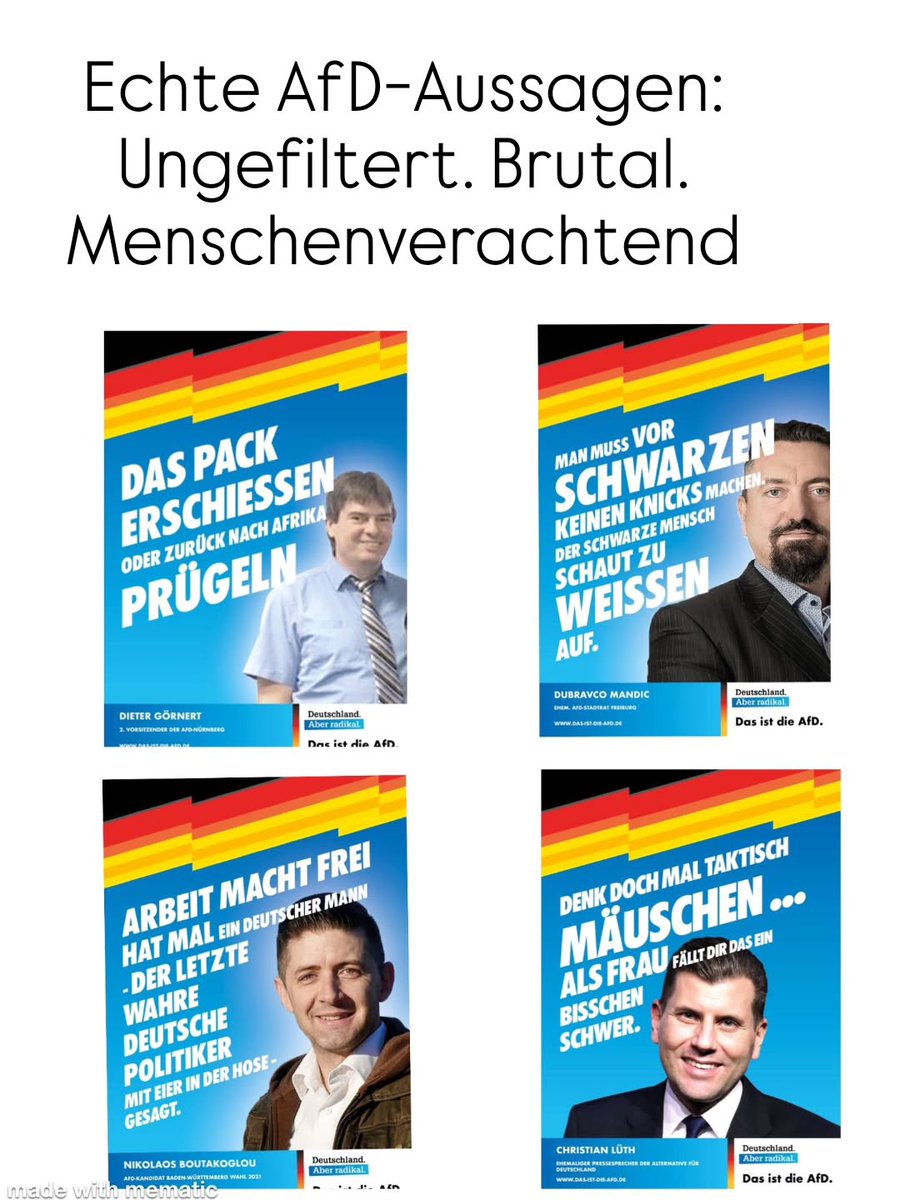 Pummelzacke's tweet image. ES MACHT EIGENTLICH KEINEN SINN ‼️‼️‼️‼️‼️
➖➖➖➖➖➖➖➖➖➖
Denn die, die es begriffen haben. Würden diese Mischpoke NIEMALS wählen.
Und die, die sie wählen, weigern sich zu begreifen ‼️
#noAfD #AfDmachtDumm