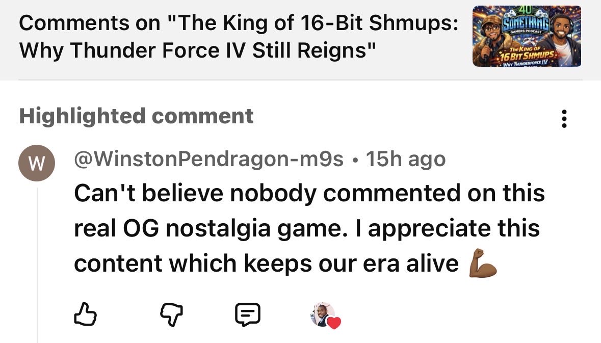 Deeperthnmusic's tweet image. This one hit different.

“We appreciate this content which keeps our era alive.”

That’s the mission.
Not just games… preserving a legacy 🎮🔥

#40SomethingGamers #RetroGaming #OGGamers #ThunderForceIV #NiousMedia