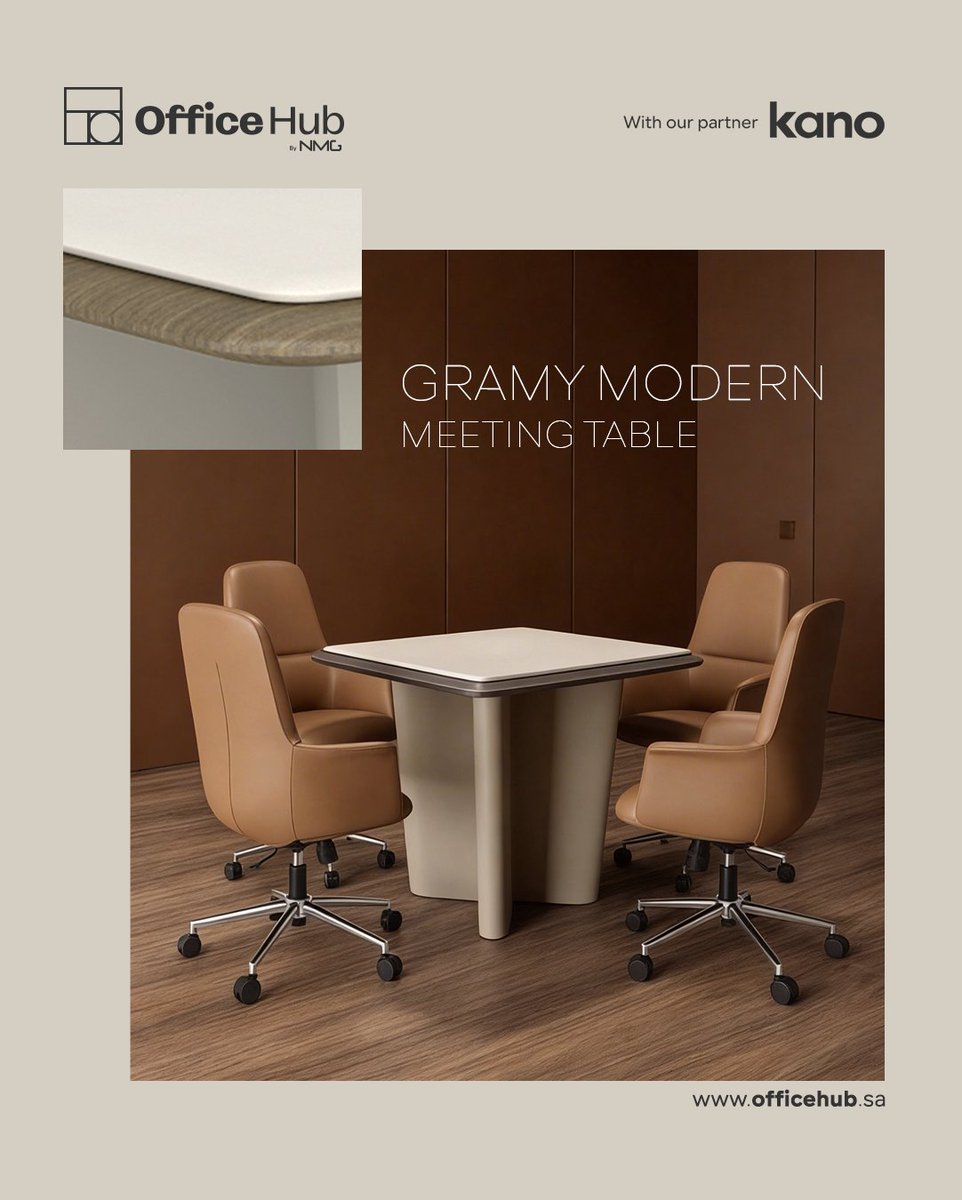 OfficeHubsa's tweet photo. The Gramy Modern Meeting Table features a double-layer curved design that adds a distinctive, modern presence to any space.

Visit our showroom in Riyadh or explore more: https://t.co/gZQPscnx0v
For space planning: hello@officehub.sa

#OfficeHub #OfficeSpace #OfficeFurniture #KSA https://t.co/fQVNFVAUra
