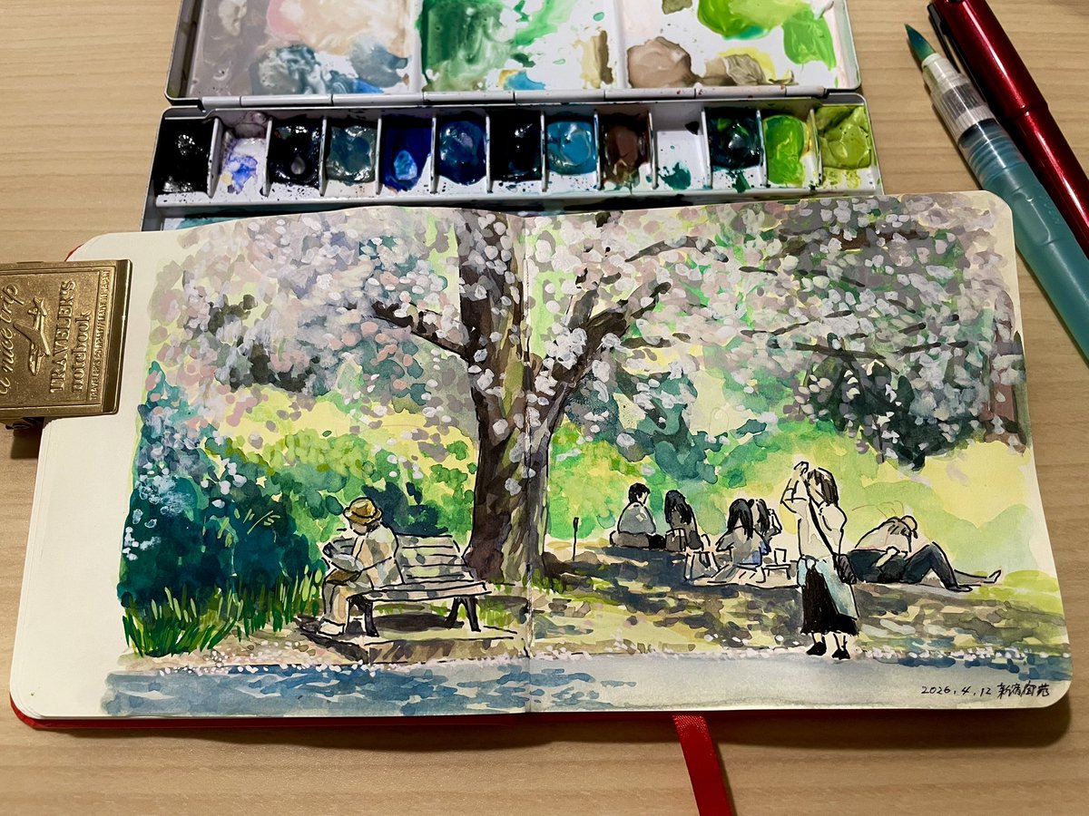 sketch 東京はもう八重桜🌸