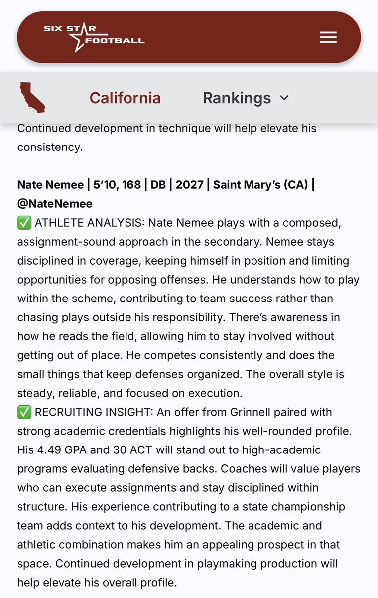 NateNemee's tweet photo. Thank you for the write up! @sixstarfootball 
@Coach_DiRi @coachDjackson1 
@Kalus_Murphy @paupaupau5 
@coachehenderson @SVerbit 
@Coach_Kukesh @CoachJWood 
@Sean_Reeder @David_Josephson @CoachBracken @coach_mech https://t.co/d78Qcev8D5