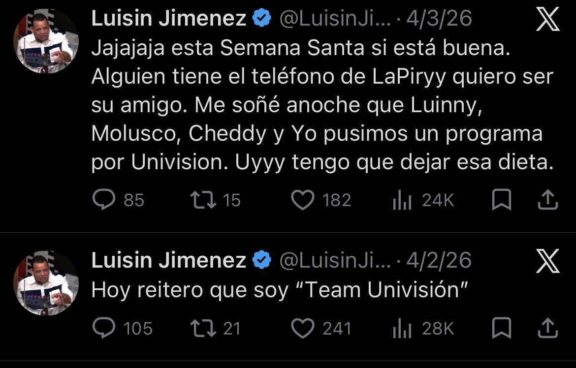 PuccaPMMG's tweet photo. @matiasgarciard Seguirá Luisin siendo Team Univisión ? 😂😂😂😂😂😂😂 Amando la callada de hocicooooo que le dio Alofoke. Por cerdos 🐷!! https://t.co/8MvfI9fsQD