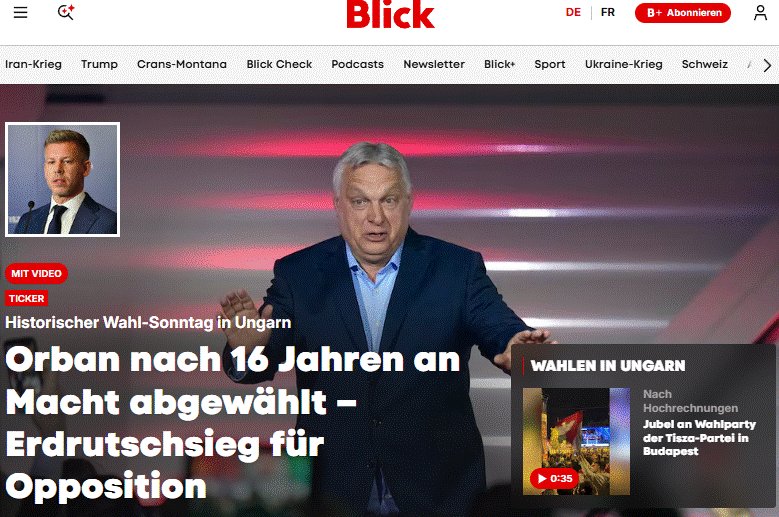 AttilaDerKluge's tweet photo. In #Ungarn kommt es zum Machtwechsel! Der EU-freundliche Peter Magyar wird übernehmen. Ein dunkler Tag für alle Freunde der Freiheit.

Umso wichtiger ist es, dass sich Schweizer Patrioten mit aller Kraft gegen die Einverleibung in dieses hochkorrupte Gebilde wehren. 

Wir bleiben standhaft und zeigen am 8. Mai in Luzern bei der Demo gegen den #Knechtschaftsvertrag klar und deutlich Flagge!

☝️ Demo 9. Mai, Luzern, 14:00!

👉 https://t.co/3xp9yYn4mE