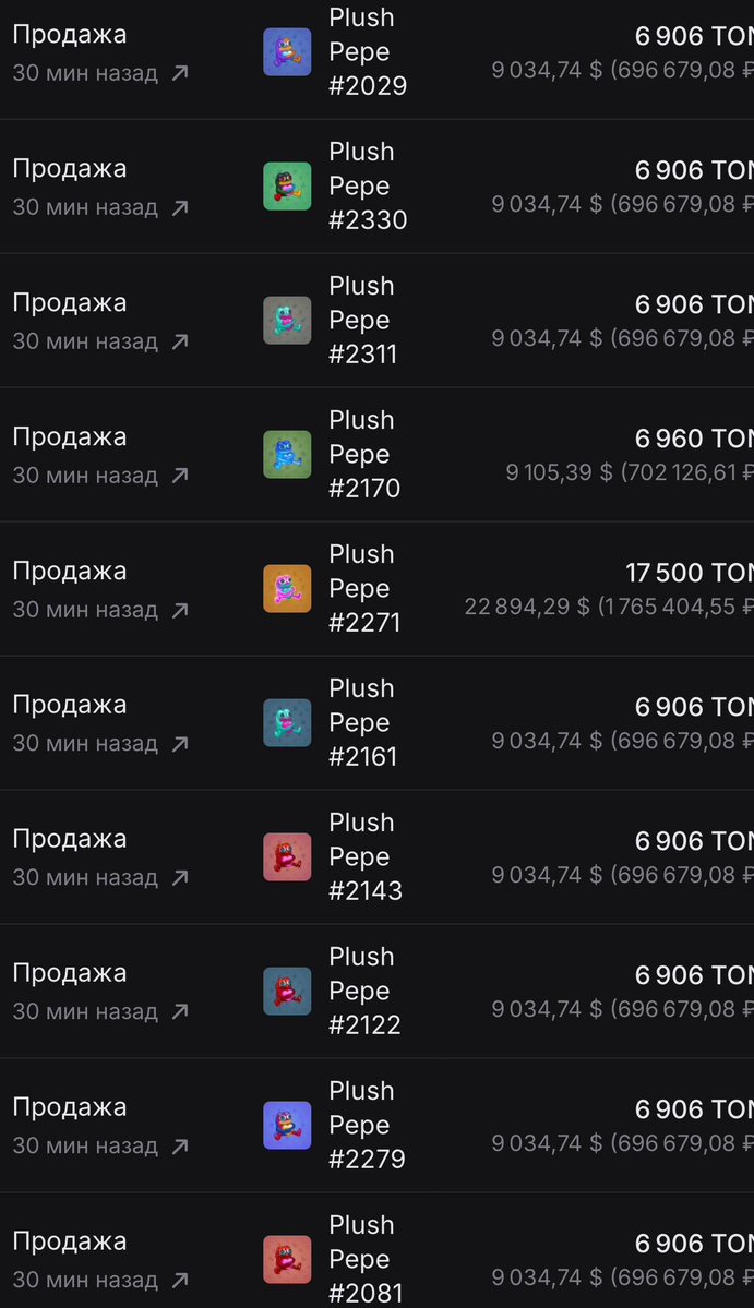 s0meone_u_know's tweet image. BREAKING: new whale just bought 17 Plush Pepe NFTs in one go for 128,000 $TON / $188,000 on GetGems 🤯