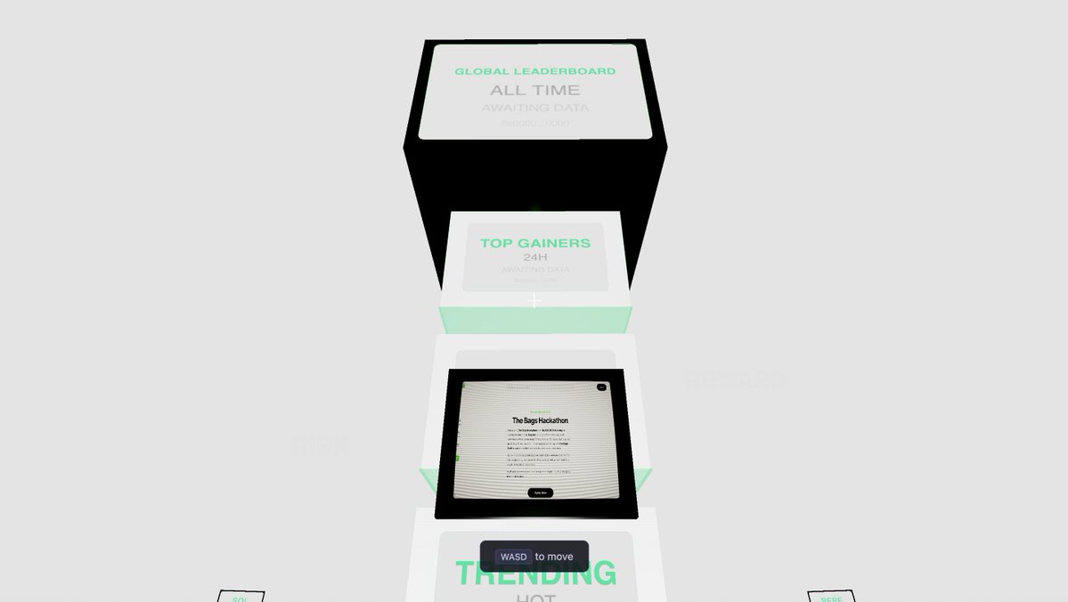 chaos inside the screens

calm outside

solid day 2 building for the <a href="/BagsHackathon/">Bags Hackathon</a> <a href="/BagsApp/">BAGS</a>