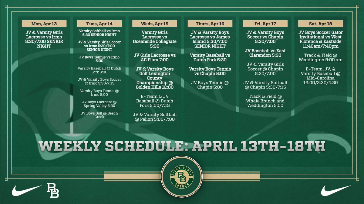 River Bluff HS Gator Athletics tweet media