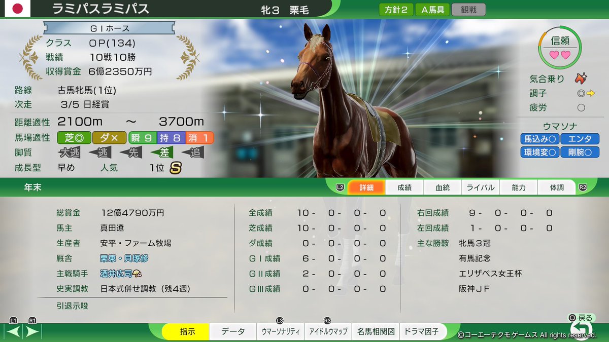 Coobaken's tweet photo. 無敗で有馬まで勝利したけど、オンライン対戦じゃ勝てんw https://t.co/aRcZw2bDx0