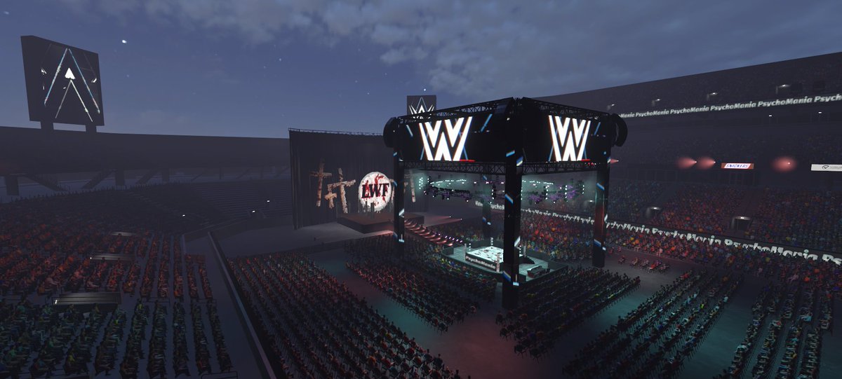 DrRozetta's tweet image. The arena for PsychoMania is set! We're 45 minutes away from going live. Hope to see y'all there!
#T420G #LunaticFringe #LWF #Twitch
