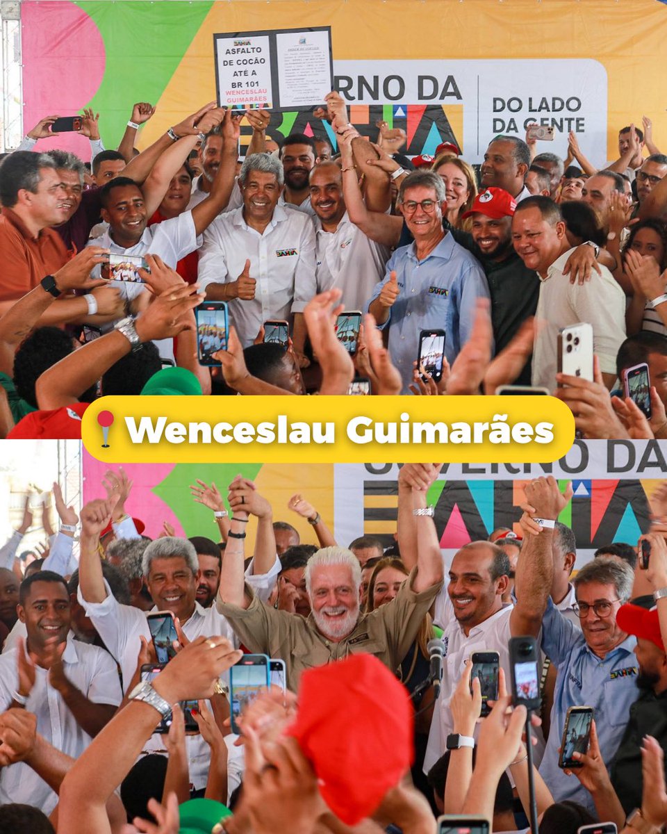 Domingo de trabalho, cuidado e avanços para o nosso interior. Estive em Gongogi, Wenceslau Guimarães, Cravolândia e Jaguaripe com novas entregas que fortalecem a infraestrutura, a mobilidade, a saúde, a educação e a produção local. Também firmei compromissos importantes para que