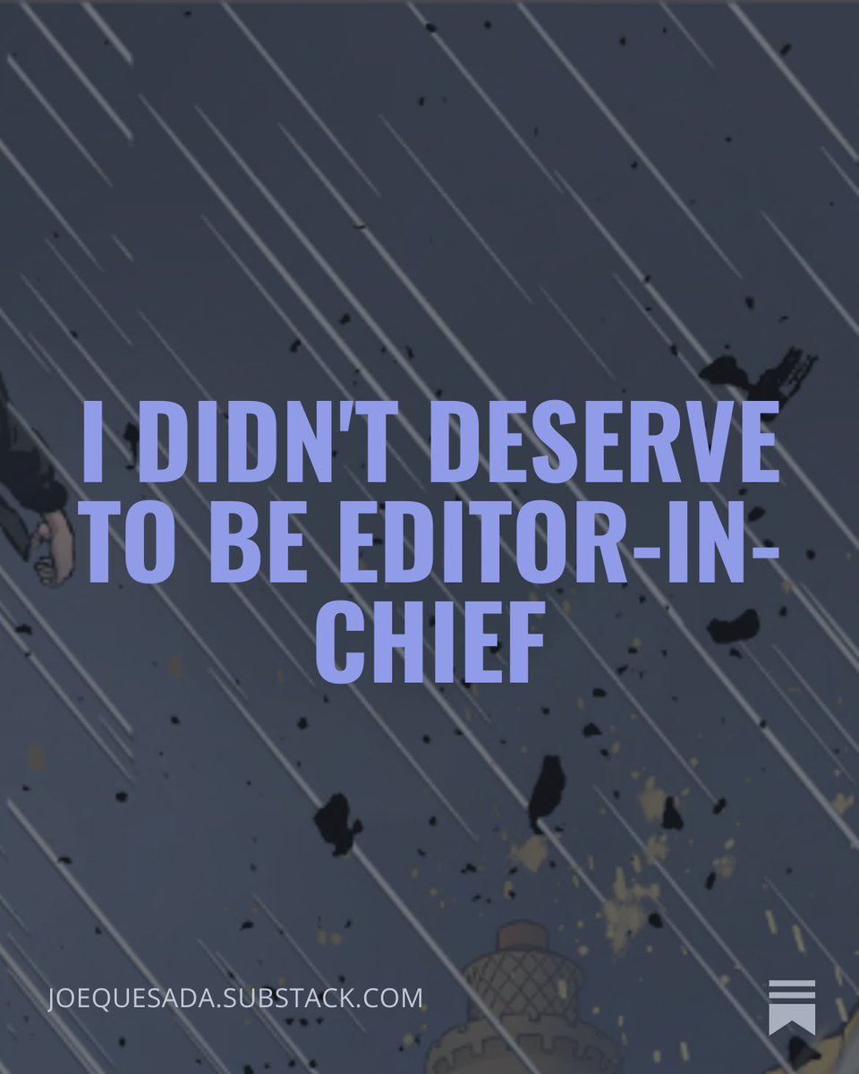 I didn't deserve to be Marvel's Editor-in-Chief.
Plus: Part 13 of The Invisible Language of Visual Storytelling.
LIVE NOW!
joequesada.substack.com/p/i-didnt-dese…
#MarvelEIC #Storytelling #VisualStorytelling #ComicBooks #MakeItWrongOnPurpose