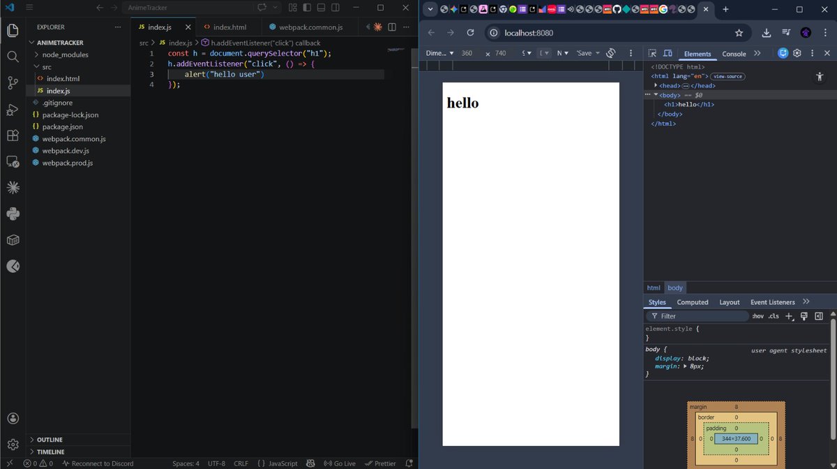 XAlienzone's tweet photo. Just set up my webpack about to start a new project an anime tracker.
Documenting all the way let's see how consistency deals Wii me lol😂😂
Lfgg https://t.co/a8rZrWCEzN