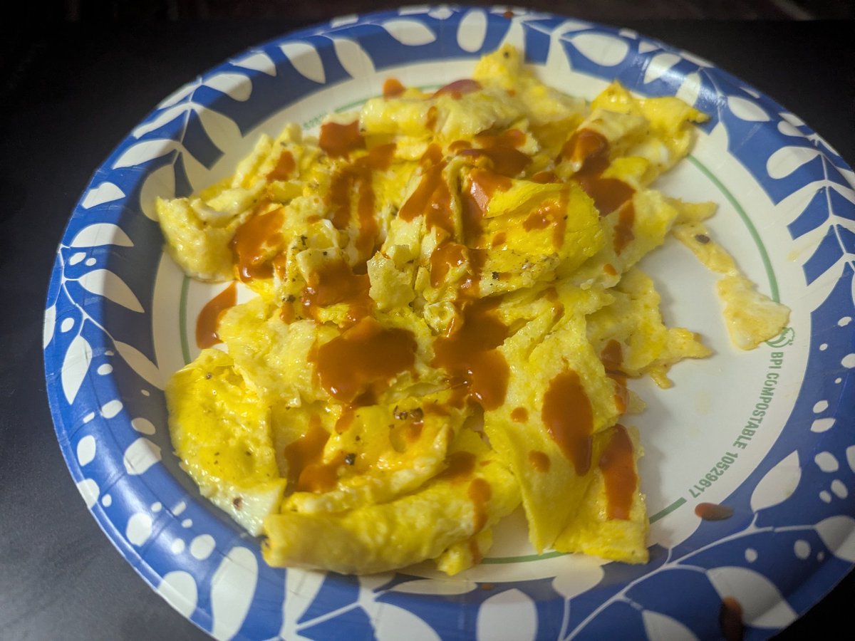 dugless1ders's tweet image. Three eggs scrambled with hot sauce had a big meal at my friend's house watching The Masters.

#KETO