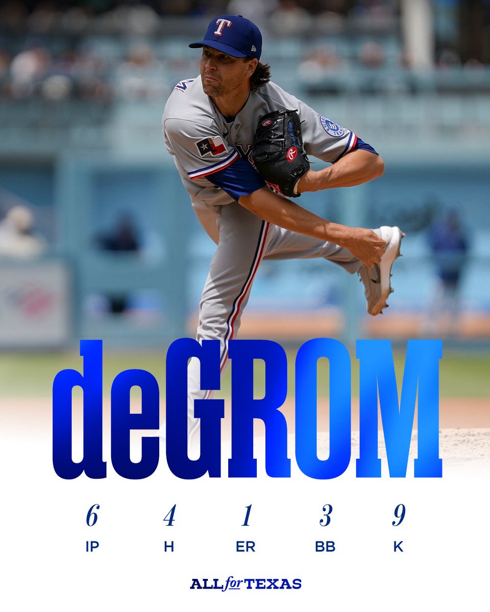JaymzGutierrez's tweet image. @Rangers WIN in LA 5-2 #Degrom 6inns 9so, 1ER! #Carter went yard and is heating 🔥 up! Good team Win 🏆 #All4Tx🇨🇱