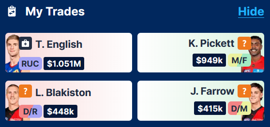FiCan's tweet photo. Round 5, #AFLFantasy 
Score: 2042 🫤   
RR: 14140
OR: 5047
C on Steele was passable

Pretty average week with yet another bullet to deal with this week with Zorko who i'll probably turn into a premo mid. Trades were my up side though. Probably saved my score in the end! https://t.co/MW0MhnlSB3