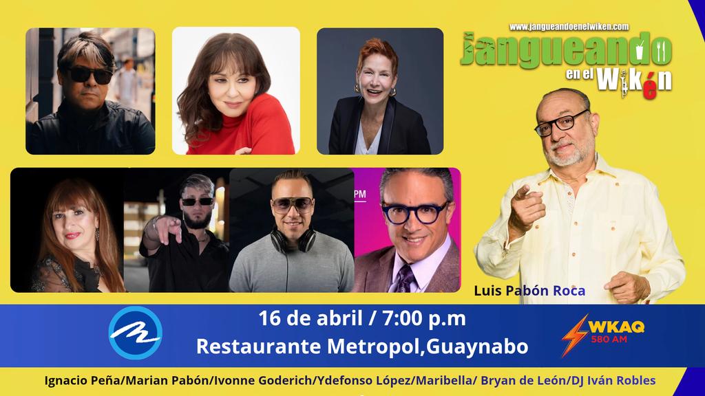 jangueando's tweet photo. Este jueves ���� EN VIVO desde Metropol, Guaynabo
✨ Ivonne Goderich | Ignacio Peña | Marian Pabón
🧠 Ildefonso López | 🔥 Bryan de León | 🎧 DJ Iván Robles
🎵 Maribella en la música
📻 WKAQ 580 AM + Facebook Live https://t.co/HXHgZf4dY0