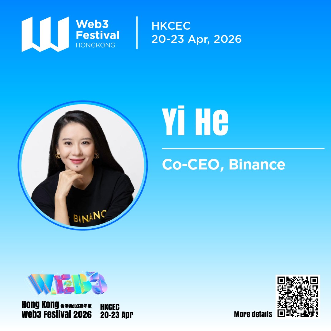 festival_web3's tweet image. One of crypto’s most active builders is taking the #Web3Festival Main Stage.

@heyibinance – Co-CEO of @binance – joins us on April 20 in Hong Kong. Expect her insights on on where the industry is headed, and how the future of finance is being reprogrammed. 

🗓️1:30-2:00 PM, 20