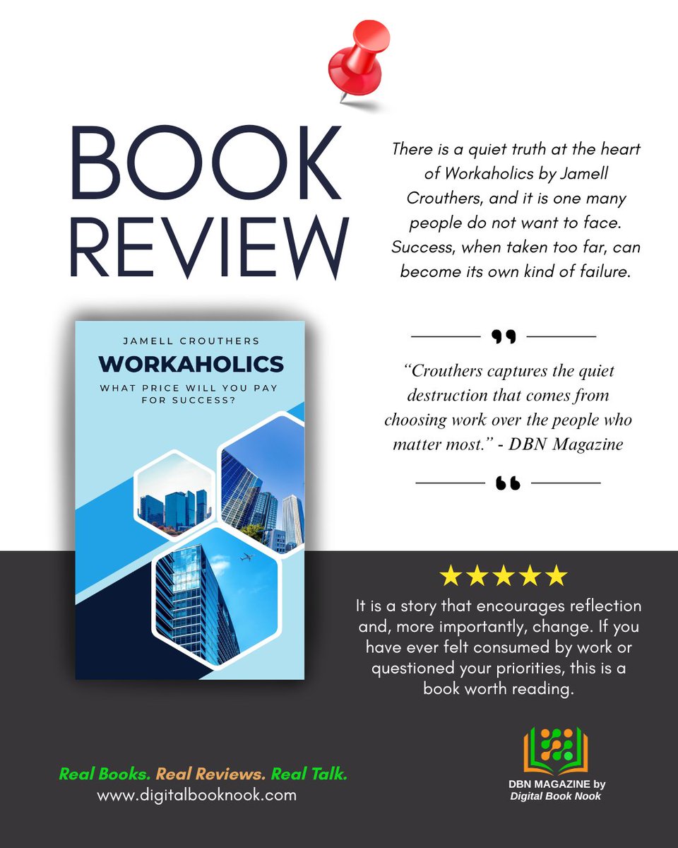 dgtservices's tweet image. Workaholics by Jamell Crouthers is a powerful look at the cost of success. Honest, emotional, and thought-provoking. A must-read for anyone chasing ambition. Read the book review: digitalbooknook.com/2026/04/12/boo… #BookReview #WorkLifeBalance #MustRead