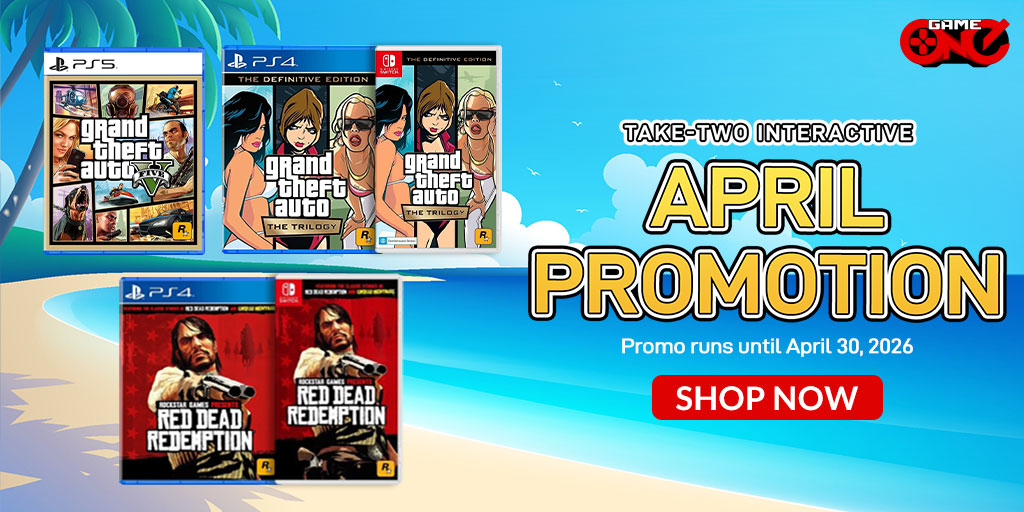 gameoneph's tweet image. Summer just got better with the Take-Two Interactive April Promo! Score epic titles like Grand Theft Auto V and Red Dead Redemption 2 at sulit prices before April ends.

🛒Shop Now: bit.ly/3IEYizO

#TakeTwoInteractive #AprilPromo #GameDeals #gameoneph