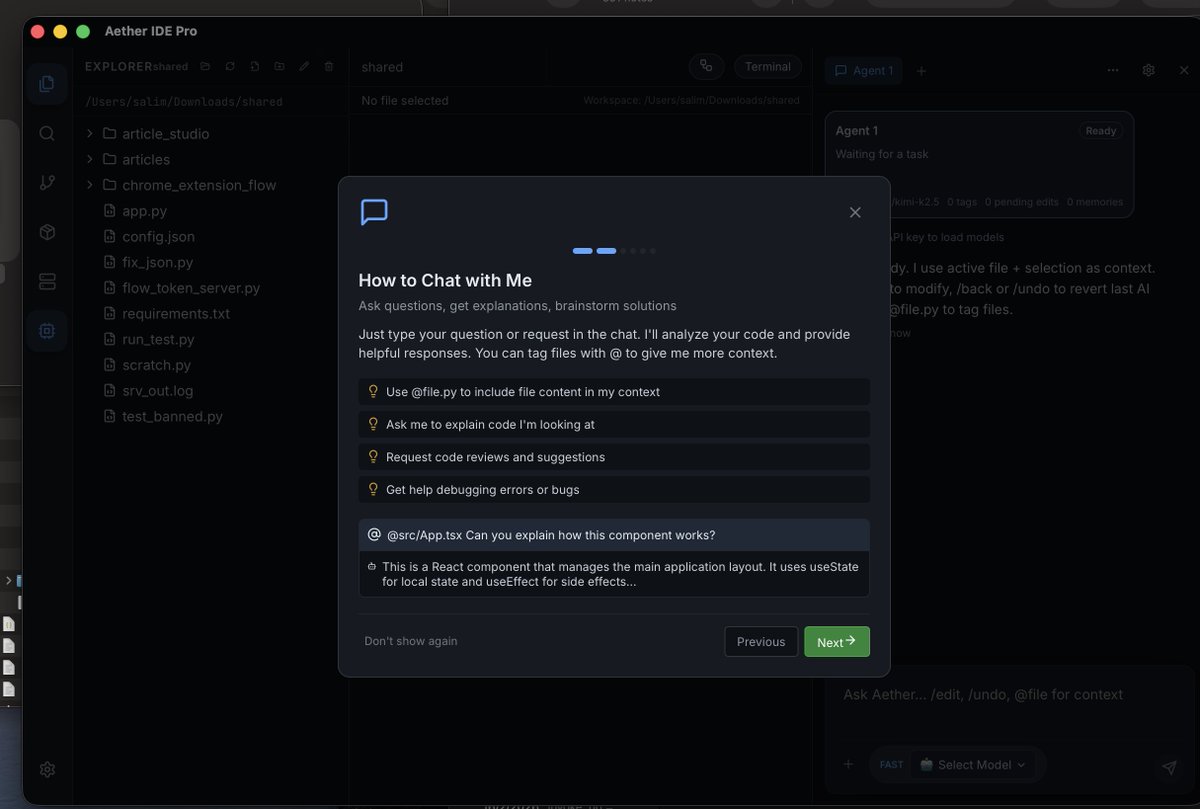 Aether IDE Pro — SSH, terminal tabs, Monaco editor, and 100+ AI models ...