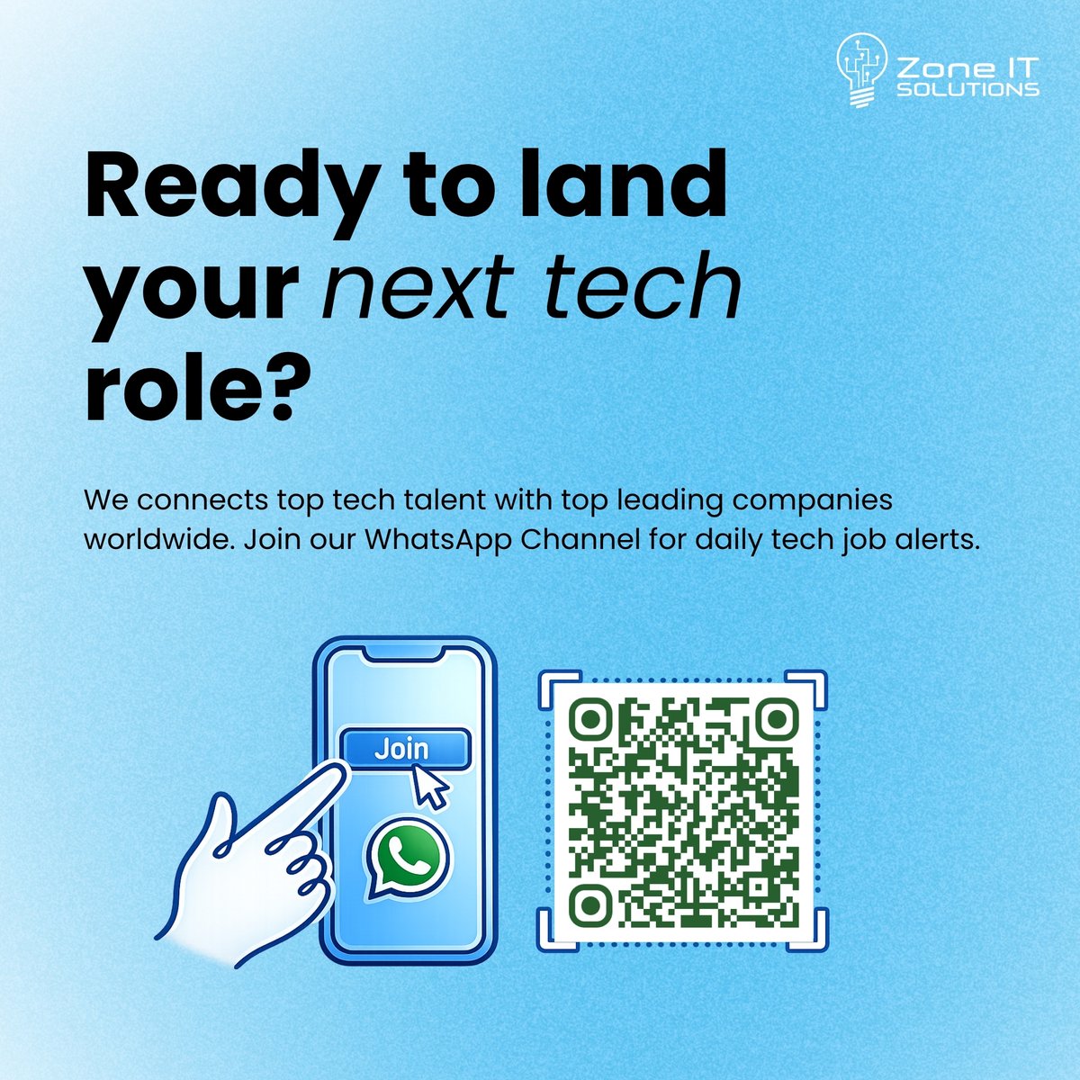 ZoneITSolutions's tweet photo. At #ZoneITSolutions, we work with top tech talent every day and we know exactly what hiring managers are looking for.

🔔 Follow for more career insights
📲 Join our WhatsApp Channel for daily tech job alerts: https://t.co/DPweGIZeeD

#TechJobs #CVTips #TechCareers #JobSearch https://t.co/ERgyh8twgv