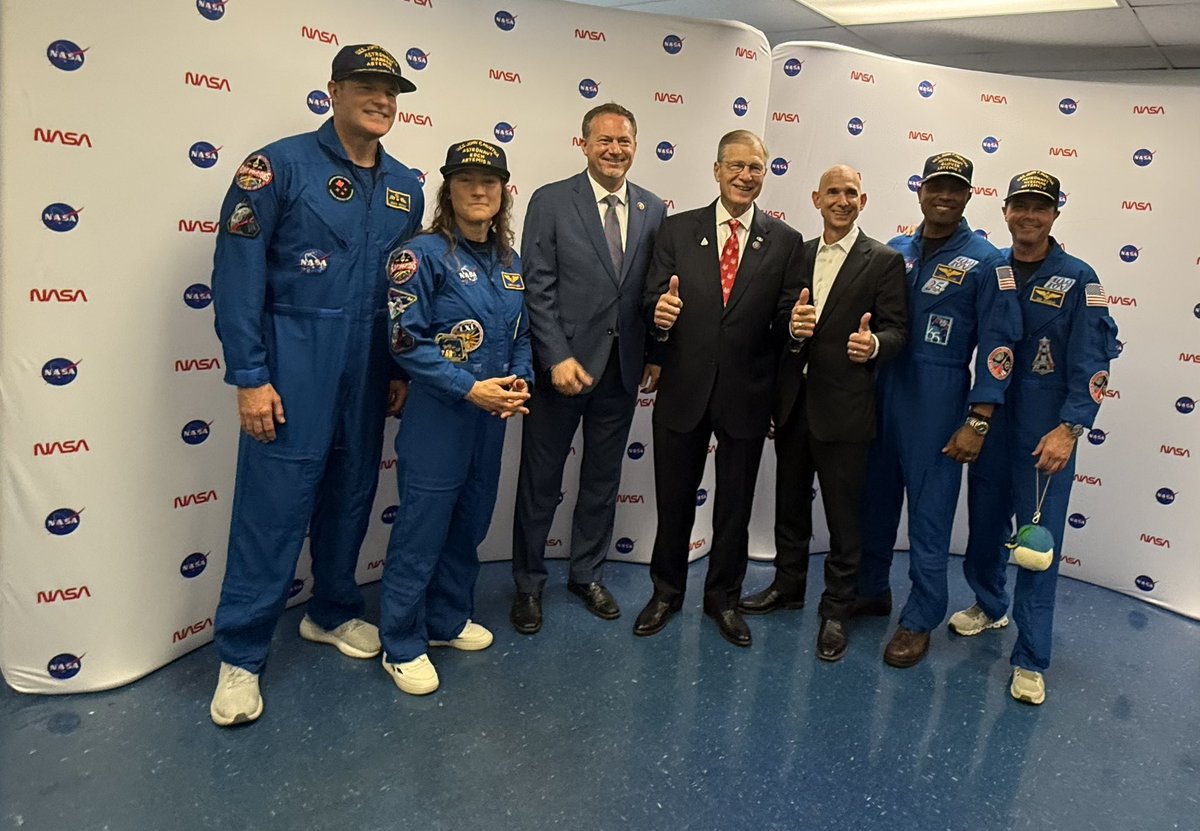 DrGregBonnen's tweet photo. More great photos from the exciting return of the Artemis II crew. It was an unforgettable welcome home at Ellington Field.

Spending time with them before the press conference, one thing was clear — this crew is deeply bonded and truly cares about one another. That kind of trust and teamwork is what made this mission such a success.

Grateful to join Jared Isaacman and Vanessa Wyche in celebrating this moment and recognizing the incredible work of the entire team behind Artemis II.

American exceptionalism is alive and well, and it’s leading the next chapter of space exploration. Welcome home.