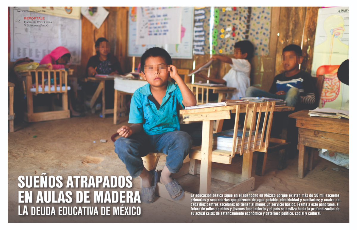 🔴#buzos | Sueños atrapados en aulas de madera. La deuda educativa de México 🎒🏚️

La educación básica sigue en el abandono porque existen más de 50 mil escuelas primarias y secundarias que carecen de agua potable, electricidad y sanitarios.

Lee más: buzos.com.mx/noticia/suenos…