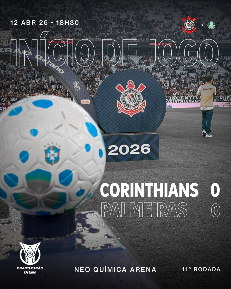 1T | 00 min: ROOOOOOOOOOOOLOU A BOLA! VAMOS PARA O DERBY! 🩸👁️

#SCCPxPAL (0-0)
#VaiCorinthians