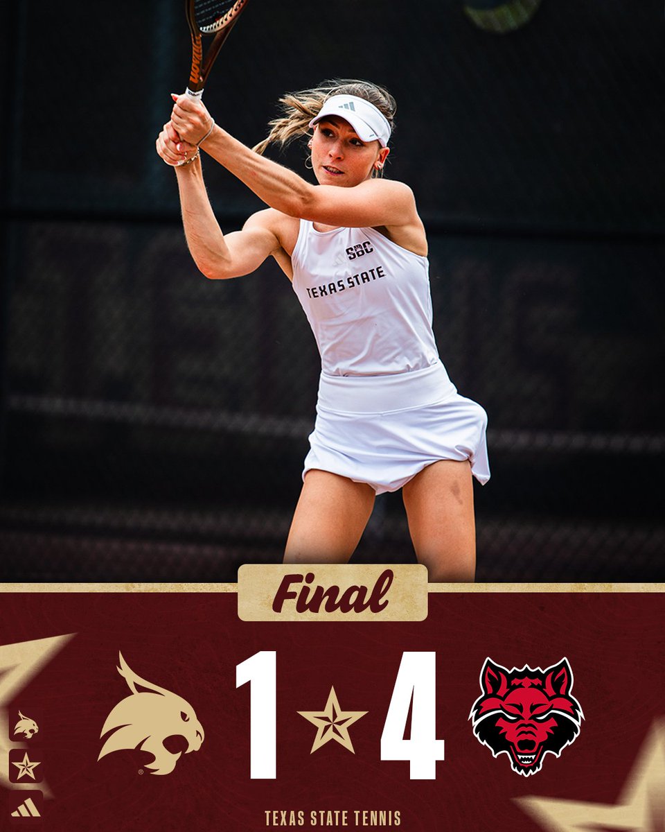 TXStateTennis's tweet photo. Final from Jonesboro 🐾

#EatEmUp https://t.co/3UdjPV3lAN