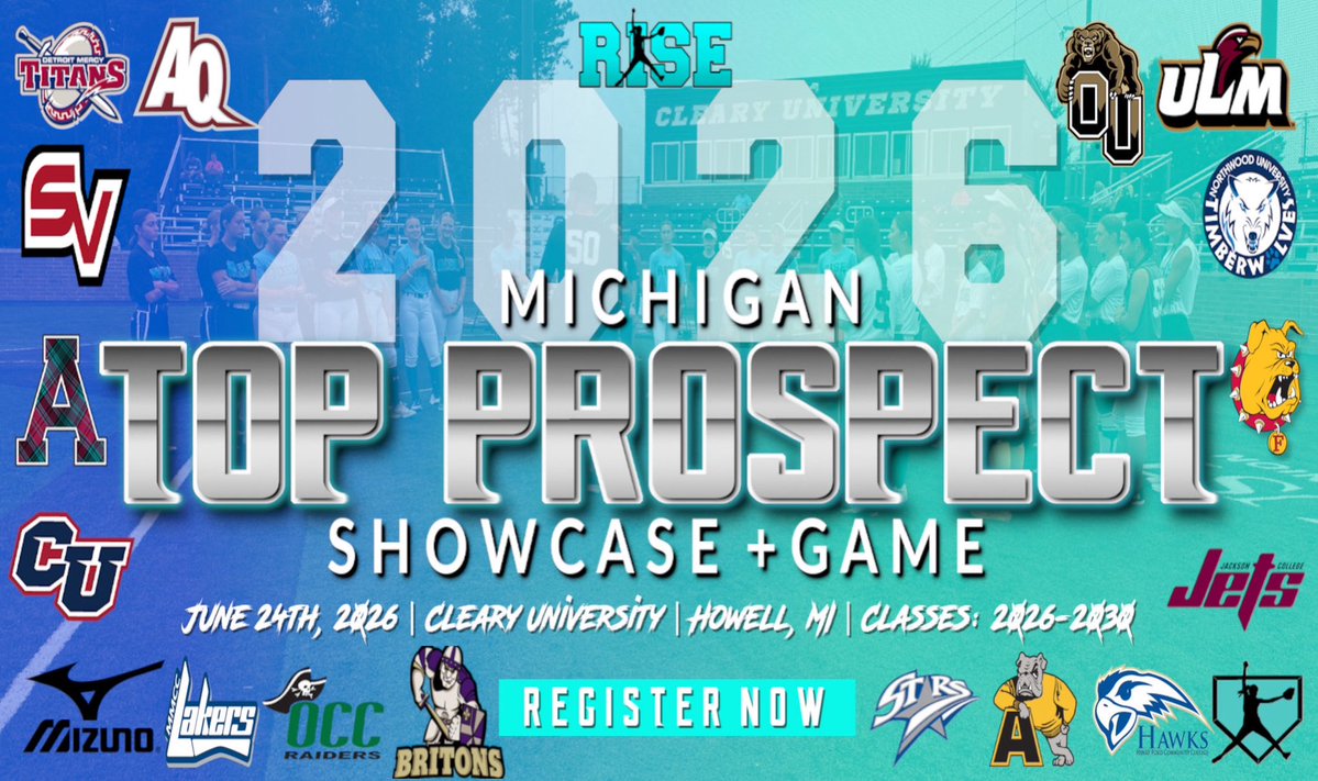 rsmidwest's tweet image. 🚨 Register NOW to Reserve YOUR spot at the 2026 Michigan TOP PROSPECT Showcase + Game🚨

🗓  June 24th, 2026
🏟 Cleary University-Howell, MI
⏰ 8am
#getnoticed #Mizuno 

Lock in YOUR spot here ➡️ form.jotform.com/91816225029153