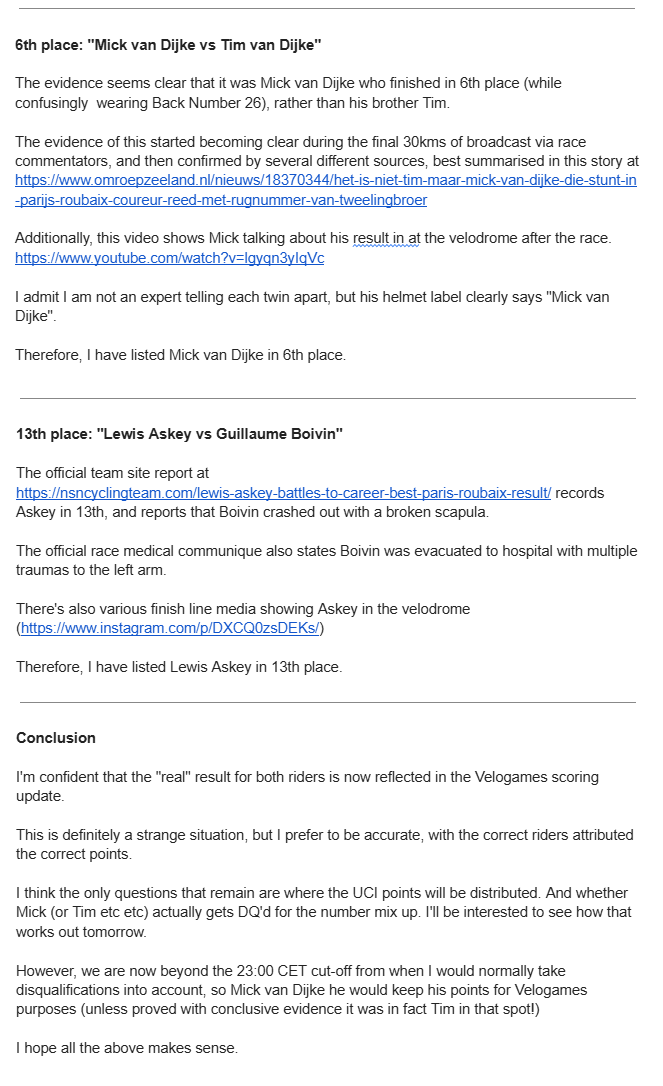 Velogames tweet media