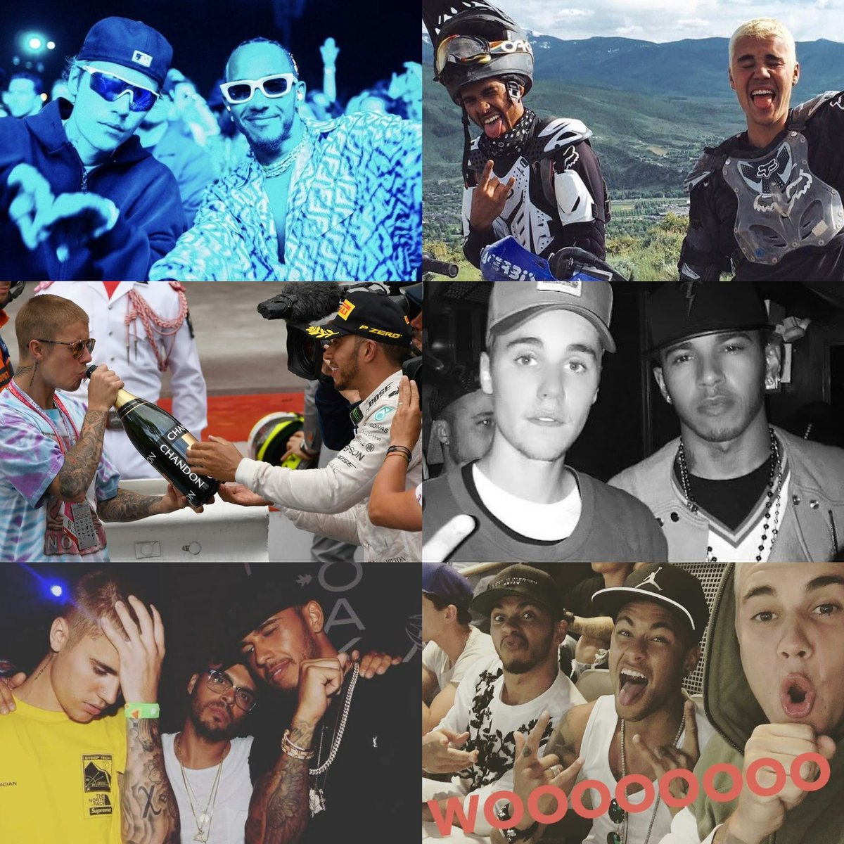 Lewis Hamilton usando una sudadera de Bieberchella para ver la presentación de Justin en el festival me tiene llorando… that’s his BOY!!!