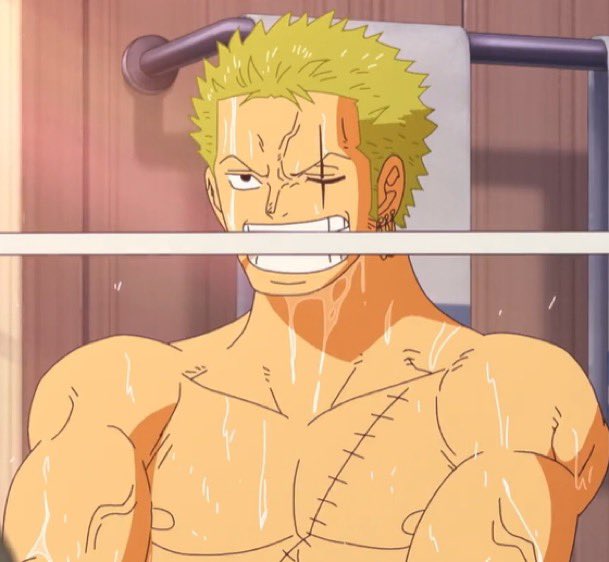 nyantoryu's tweet photo. toei whitewashes so bad that a normal skin tone makes zoro look tan?? https://t.co/O6r323iCol