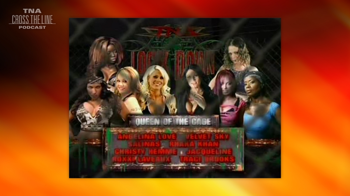 CrossTheLineTNA's tweet image. Who will become the Queen Of The Cage at #Lockdown 2008 when Rhaka Khan, @ShellyFromCali, @VelVelHoller, @ActualALove, @TheTraciBrooks, @hemmepowered, Roxxi Laveaux &amp;amp; Jacqueline face off?!

Find out with us!

#TNAWrestling #TNAiMPACT #Wrestling